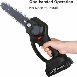 HAPPYSHOP Mini Tronçonneuse Electrique Noire De 6 Pouces Avec 2 Tronçonneuses A Batterie 24V Avec 2 Chaines De Remplacement Petite Tronçonneuse Portable Avec EU -Tronçonneuse et accessoire Soldes 2022 38283245 3