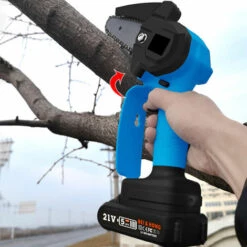 ASUPERMALL Mini Tronconneuse Electrique A La Chaine De Bois D'Une Main Sans Fil Portable Des Scies A Bois Pour La Taille De La Taille De Jardinage, 4 Pouces Rouge - 4 Pouces Rouge -Tronçonneuse et accessoire Soldes 2022 38396163 4