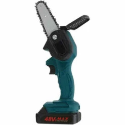 HAPPYSHOPPING Mini Tronçonneuse Electrique Portative De 4 Pouces Haute Puissance Scie A Bois Portable Rechargeable Sans Fil A Une Main Pour Le Jardinage Elagage Coupe, Modele: Prise UE