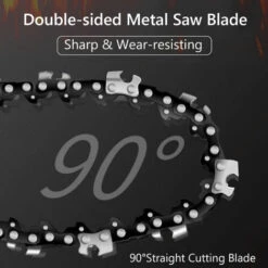 HAPPYSHOP Mini Tronçonneuse 6 Pouces Mini Tronçonneuse Sans Fil Tronçonneuse A Batterie 2,7 Lb. Scie A Chaine Portative Legere Avec 2 Chaines De Rechange Scie A Chaine Electrique Sans Fil Et 2 Batteries, Modele : Norme Europeenne FS-001 Blanc -Tronçonneuse et accessoire Soldes 2022 43232325 3