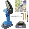 DAY PLUS Mini-tronçonneuse Avec Batterie 4 Pouces Petite Tronçonneuse à La Scie à Tronçonneuse à La Chaîne à La Ligne Unique Avec 1 Piles Et 1 Chaînes, Serrure De Sécurité, Tronçonneuse électrique Adaptée à L'horticulture / Arbres / En Bois De Jardin -Tronçonneuse et accessoire Soldes 2022 43458825 1