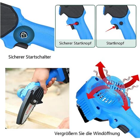 DAY PLUS Mini-tronçonneuse Avec Batterie 4 Pouces Petite Tronçonneuse à La Scie à Tronçonneuse à La Chaîne à La Ligne Unique Avec 1 Piles Et 1 Chaînes, Serrure De Sécurité, Tronçonneuse électrique Adaptée à L'horticulture / Arbres / En Bois De Jardin 7 DAY PLUS Mini-tronçonneuse Avec Batterie 4 Pouces Petite Tronçonneuse à La Scie à Tronçonneuse à La Chaîne à La Ligne Unique Avec 1 Piles Et 1 Chaînes, Serrure De Sécurité, Tronçonneuse électrique Adaptée à L'horticulture / Arbres / En Bois De Jardin – Image 5