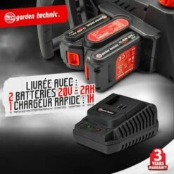 ELEM GARDEN TECHNIC Tronçonneuse Rechargeable 40V (2x20V) - Guide Et Chaîne Oregon - Livrée Avec 2 Batteries Et Chargeur -Tronçonneuse et accessoire Soldes 2022 46301064 4
