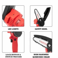 SUPERSELLER Tronçonneuse à Batterie Mini Scie à Chaîne électrique Sans Fil, Scie à Chaîne à Batterie Au Lithium, Scie électrique, Scie à Bois, Petite Scie à Bois, Scie à Bois De Jardin, Rouge -Tronçonneuse et accessoire Soldes 2022 47158489 2