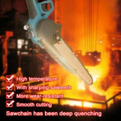 HAPPYSHOPPING 4"+6"+8" Guide Mini Tronçonneuse électrique Rechargeable Tronçonneuse Domestique Au Lithium à Main Deux électricité Une Charge, Moteur Brossé, Emballage En Carton, Norme Européenne 220V -Tronçonneuse et accessoire Soldes 2022 49189976 5