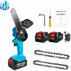 Scie à Chaîne électroportative Tronçonneuse à Batterie 1200W ONEVAN - Mini Tronçonneuse électrique - Sans Fil 6 Pouces Pour Makita 18V - Bleu Avec 2 Batteries Et 2 Chaînes -Tronçonneuse et accessoire Soldes 2022 51074840 1