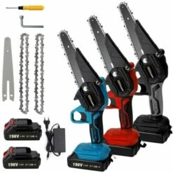 GISAM 6 Pouces 21V 2 Battery 2PCS Chaîne 850W 1800rpm Tronçonneuse à Batterie - Bleu