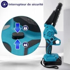 GISAM 6 Pouces 21V 2 Battery 2PCS Chaîne 850W 1800rpm Tronçonneuse à Batterie - Bleu -Tronçonneuse et accessoire Soldes 2022 51179714 4