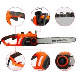 OXEO Tronçonneuse Électrique 230V - 2200 W - Auto-Affûtage - Guide De 50 Cm - Système Anti-rebond De La Chaîne -Tronçonneuse et accessoire Soldes 2022 51264901 4