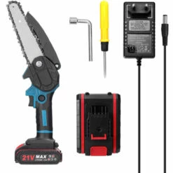 ASUPERMALL 21V 6Inch Scies D'élagage électriques, Petite Tronçonneuse Pour Fendre Le Bois, Moteur à Balai Pour Le Jardin Et Le Verger, 1 Batterie - 1 Batterie -Tronçonneuse et accessoire Soldes 2022 52557591 2