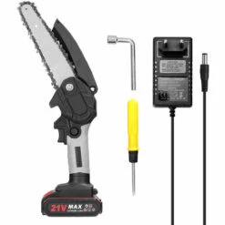 ASUPERMALL 21V 6Inch Scies D'élagage électriques, Petite Tronçonneuse Pour Fendre Le Bois, Moteur à Balai, 1 Batterie - 1 Batterie -Tronçonneuse et accessoire Soldes 2022 52557594 2