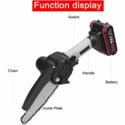ASUPERMALL 21V 6Inch Scies D'élagage électriques, Petite Tronçonneuse Pour Fendre Le Bois, Moteur à Balai, 1 Batterie - 1 Batterie -Tronçonneuse et accessoire Soldes 2022 52557594 3