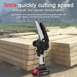 ASUPERMALL 21V 6Inch Scies D'élagage électriques, Petite Tronçonneuse Pour Fendre Le Bois, Moteur à Balai, 1 Batterie - 1 Batterie -Tronçonneuse et accessoire Soldes 2022 52557594 5