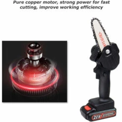 LIFCAUSAL Mini Tronçonneuse, Scie électrique Portable Rechargeable 500 W, Petite Tronçonneuse à Bois Sans Fil Pour La Coupe De Bois De Branche D'arbre, Noir -Tronçonneuse et accessoire Soldes 2022 52728419 3