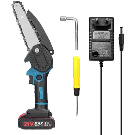 HAPPYSHOPPING 21V Mini Tronçonneuse électrique à Main Lithium-ion Moteur à Brosse Norme Européenne 220V , Modèles Noir Et Vert Une Puissance Une Charge 6 Pouces - Modèles Noir Et Vert Une Puissance Une Charge 6 Pouces 3 HAPPYSHOPPING 21V Mini Tronçonneuse électrique à Main Lithium-ion Moteur à Brosse Norme Européenne 220V , Modèles Noir Et Vert Une Puissance Une Charge 6 Pouces - Modèles Noir Et Vert Une Puissance Une Charge 6 Pouces