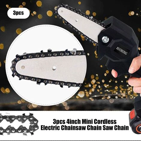 SUPERMARKET 3 PiÈces 4 Pouces Mini Tronçonneuse ÉLectrique Sans Fil Chaîne De Scie À Chaîne Pour La Coupe Du Bois Branches D'arbres ÉLagage Cour Jardinage,Superma 4 SUPERMARKET 3 PiÈces 4 Pouces Mini Tronçonneuse ÉLectrique Sans Fil Chaîne De Scie À Chaîne Pour La Coupe Du Bois Branches D'arbres ÉLagage Cour Jardinage,Superma – Image 2