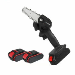 JMAX 18V Scie à Chaine Tronconneuse à Batterie 4 Pouces Guide Portable électrique Sans Fil Avec 2 Batterie 2500mah Noir