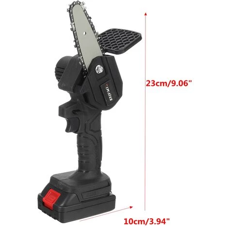 JMAX 18V Scie à Chaine Tronconneuse à Batterie 4 Pouces Guide Portable électrique Sans Fil Avec 2 Batterie 2500mah Noir 6 JMAX 18V Scie à Chaine Tronconneuse à Batterie 4 Pouces Guide Portable électrique Sans Fil Avec 2 Batterie 2500mah Noir – Image 4