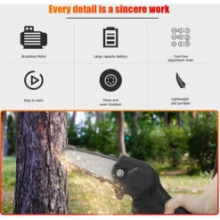 JMAX 800W Tronçonneuse à Batterie 88VF 2 Batterie Portable Scie Électrique Jardin Logging Avce Chaîne - Noir -Tronçonneuse et accessoire Soldes 2022 53562472 3