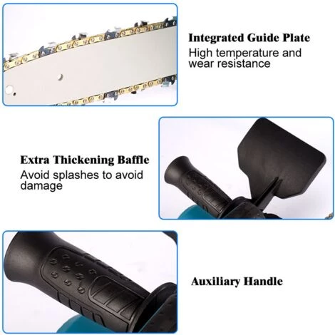 Scie à Chaîne Tronçonneuse électrique Sans Fil - 10 Pouces - Bleu Avec 1 Batterie - Moteur Sans Balai - Pour Le Jardinage Et Le Travail Du Bois Coupeur De Bois - Pour Makita 18V - ONEVAN 5 Scie à Chaîne Tronçonneuse électrique Sans Fil - 10 Pouces - Bleu Avec 1 Batterie - Moteur Sans Balai - Pour Le Jardinage Et Le Travail Du Bois Coupeur De Bois - Pour Makita 18V - ONEVAN – Image 3