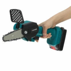 JMAX 18V Scie à Chaine Tronconneuse à Batterie 4 Pouces Guide Portable électrique Sans Fil Avec 2 Batterie 2500mah Bleu -Tronçonneuse et accessoire Soldes 2022 53775939 3
