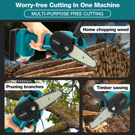 JMAX 18V Scie à Chaine Tronconneuse à Batterie 4 Pouces Guide Portable électrique Sans Fil Avec 2x Batterie 2500mah 6 JMAX 18V Scie à Chaine Tronconneuse à Batterie 4 Pouces Guide Portable électrique Sans Fil Avec 2x Batterie 2500mah – Image 4