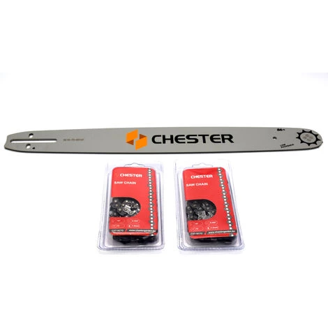 CHESTERGARDEN Guide 18'' (45 Cm) + 2 Chaînes 72 Maillons Pour Tronçonneuse - CHESTER 3 CHESTERGARDEN Guide 18'' (45 Cm) + 2 Chaînes 72 Maillons Pour Tronçonneuse - CHESTER