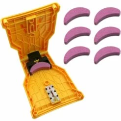 GUAZHUNIFR Affûtage De Tronçonneuse Guazhuni Pierre à Aiguiser Rapide Aiguiseur Chaîne Outil De Travail Du Bois Affûteur De Chaîne De Scie Auto-Affûtant Affûteur De Tronçonneuse Avec Kit 6 Pierres à Aiguiser