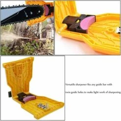 Aiguiseur De Dents Pour Tronçonneuse,Aiguiseur Automatique(1Pcs), Pierre à Aiguiser Remplaçable(3 Pcs), Ajustement Barre De Guidage,Starlight -Tronçonneuse et accessoire Soldes 2022 54053142 4