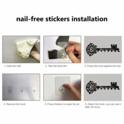 LIFCAUSAL Cintre En Métal Avec 7 Crochets Crochet Mural En Forme De Clé Crochet De Stockage De Perçage Sans Clous Crochets De Serviette De Cuisine Antirouille Porte D'entrée Décoration De La Maison -Tronçonneuse et accessoire Soldes 2022 54378090 3