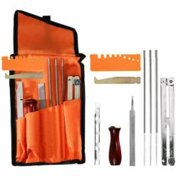 GUAZHUNIFR Kit D'Affûtage Universel Portable Pour Tronçonneuse, Limes 5/32" (4 Mm) / 3/16" (4,8 Mm) / 7/32" (5,5 Mm), Guazhuni