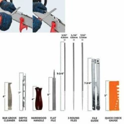GUAZHUNIFR Kit D'Affûtage Universel Portable Pour Tronçonneuse, Limes 5/32" (4 Mm) / 3/16" (4,8 Mm) / 7/32" (5,5 Mm), Guazhuni -Tronçonneuse et accessoire Soldes 2022 54664972 5