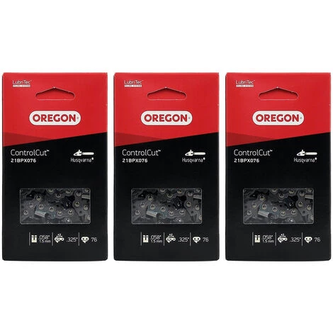 GT MARKET Lot De 3 Chaînes OREGON 76 Maillons - Référence : 21BPX076 3 GT MARKET Lot De 3 Chaînes OREGON 76 Maillons - Référence : 21BPX076