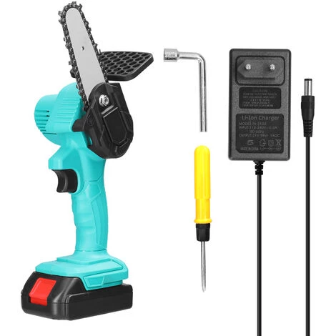 HAPPYSHOPPING 21V Scie D'élagage électrique Portable Petite Scie électrique Rechargeable De 4" Scie Lithium-ion Pour Le Travail Du Bois Euro 220V, Une Charge Vert - Une Charge Vert 4 HAPPYSHOPPING 21V Scie D'élagage électrique Portable Petite Scie électrique Rechargeable De 4" Scie Lithium-ion Pour Le Travail Du Bois Euro 220V, Une Charge Vert - Une Charge Vert – Image 2