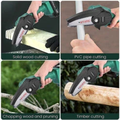 XICHAO Mini Tronçonneuse A Batterie, Petite Tronçonneuse Sans Fil électrique,Piles Tronçonneuse Portative à Une Main,Portable Scie Jardin Rechargeable,avec Valise Et Chargeur -Tronçonneuse et accessoire Soldes 2022 55283792 3