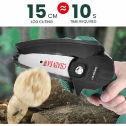 XICHAO Mini Tronçonneuse A Batterie, Petite Tronçonneuse Sans Fil électrique,Piles Tronçonneuse Portative à Une Main,Portable Scie Jardin Rechargeable,avec Valise Et Chargeur -Tronçonneuse et accessoire Soldes 2022 55283792 4