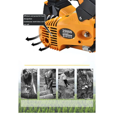 Cisea Tronçonneuse Professionnelle De 12 Pouces, Tronçonneuse Légère à Une Main, Tronçonneuse à Gaz 25,4 CC, Poignée Supérieure Pour Tronçonneuse Arboriste à 2 Cycles, Scies à Chaîne à Essence Portatives 7 Cisea Tronçonneuse Professionnelle De 12 Pouces, Tronçonneuse Légère à Une Main, Tronçonneuse à Gaz 25,4 CC, Poignée Supérieure Pour Tronçonneuse Arboriste à 2 Cycles, Scies à Chaîne à Essence Portatives – Image 5