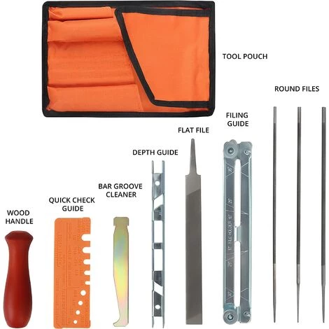 Affutage Chaine Tronçonneuse Lime Affutage Tronconneuse Plate Lames Rondes, Poignée De Bois, Jauge Profondeur, Jauge Contrôle Rapide, Nettoyeur Rainure Et Guide Laminage-Macaron 5 Affutage Chaine Tronçonneuse Lime Affutage Tronconneuse Plate Lames Rondes, Poignée De Bois, Jauge Profondeur, Jauge Contrôle Rapide, Nettoyeur Rainure Et Guide Laminage-Macaron – Image 3