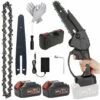 LRISHOM Tronçonneuse à Batterie, 6 Pouces Tronçonneuse Avec Batterie 2 * 3000mAh Tronçonneuse à Main 36V Tronçonneuse Rechargeable -Tronçonneuse et accessoire Soldes 2022 57112240 1