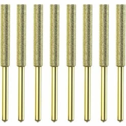 ASUPERMALL 8Pcs Meches De Tronconneuse Affuteuse Diamantee Plaquee Titane Lime De Tronconneuse Electrique Haute Durete - 4Mm