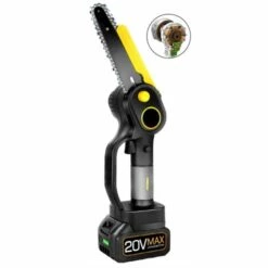 Scie à Chaîne électroportative Sans Fil Sans Brosse 6 Pouces Mini Tronçonneuse Onevan - Jaune - Pour La Coupe Du Bois Pour Makita 18V Batterie - Sans Batterie