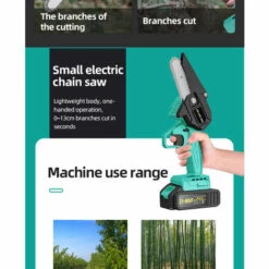 Cisea Mini Tronçonneuse Sans Fil, 10,2 Cm 21 V559 W Batterie électrique Rechargeable Sans Fil Avec Chargeur 1 Chaîne De Scie Et 2 Batteries Pour L'élagage Des Arbres Et La Coupe Des Branches -Tronçonneuse et accessoire Soldes 2022 57963234 3