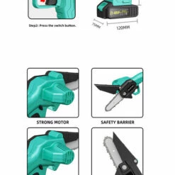 Cisea Mini Tronçonneuse Sans Fil, 10,2 Cm 21 V559 W Batterie électrique Rechargeable Sans Fil Avec Chargeur 1 Chaîne De Scie Et 2 Batteries Pour L'élagage Des Arbres Et La Coupe Des Branches -Tronçonneuse et accessoire Soldes 2022 57963234 4