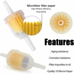 MACARON Kit Ligne De Carburant, Tuyau De Conduite De Carburant De Longueur 3M Diamètre Intérieur De 5mm Avec Filtre à Essence 4 Pièces 8 Mm Et Pinces De Tuyau 10 Pièces,LO-Ron -Tronçonneuse et accessoire Soldes 2022 58064909 4