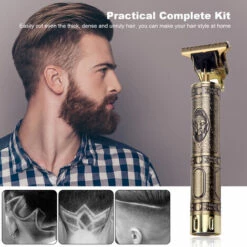 LIFCAUSAL Tondeuse à Cheveux électrique Rétro Rechargeable Coupe-cheveux Sans Fil à Usage Domestique Ensemble De Coupe De Cheveux Lavable Avec 4 Peignes De Positionnement, Type 1, Avec Batterie -Tronçonneuse et accessoire Soldes 2022 58188365 4