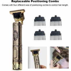 LIFCAUSAL Tondeuse à Cheveux électrique Rétro Rechargeable Coupe-cheveux Sans Fil à Usage Domestique Ensemble De Coupe De Cheveux Lavable Avec 4 Peignes De Positionnement, Type 1, Avec Batterie -Tronçonneuse et accessoire Soldes 2022 58188365 5