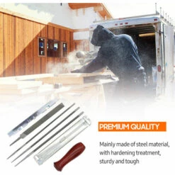 TANCYCO Kit De 8 Limes Pour Aiguiseur De Tronçonneuse Outil à Main Pour Affûter Une Scie à Chaîne électrique Comprend Une Lime Ronde De 5/32 3/16 7/32 Pouces, Une Lime Plate, Un Manche En Bois, Un Guide De Classement, Une Jauge De Profondeur, Une Pochette -Tronçonneuse et accessoire Soldes 2022 58259123 5
