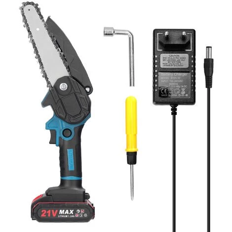 TANCYCO Scies D'élagage électriques Portables 21 V 6 Pouces Petit Moteur De Brosse De Tronçonneuse à Fendre Le Bois Outil De Travail Du Bois à Une Main Pour Jardin Verger (bleu 1 Batterie) 3 TANCYCO Scies D'élagage électriques Portables 21 V 6 Pouces Petit Moteur De Brosse De Tronçonneuse à Fendre Le Bois Outil De Travail Du Bois à Une Main Pour Jardin Verger (bleu 1 Batterie)