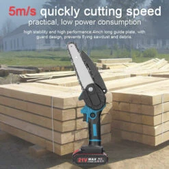 TANCYCO Scies D'élagage électriques Portables 21 V 6 Pouces Petit Moteur De Brosse De Tronçonneuse à Fendre Le Bois Outil De Travail Du Bois à Une Main Pour Jardin Verger (bleu 2 Piles) -Tronçonneuse et accessoire Soldes 2022 58259247 5