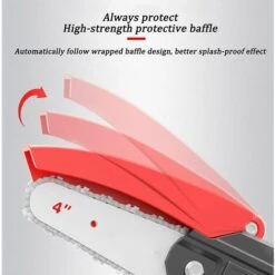 GRID COOL Mini Tronçonneuse Portative Sans Fil，scie à Chaîne électrique Rechargeable De 4 Poucessécateur Portatif à Une Main -Tronçonneuse et accessoire Soldes 2022 58347173 5